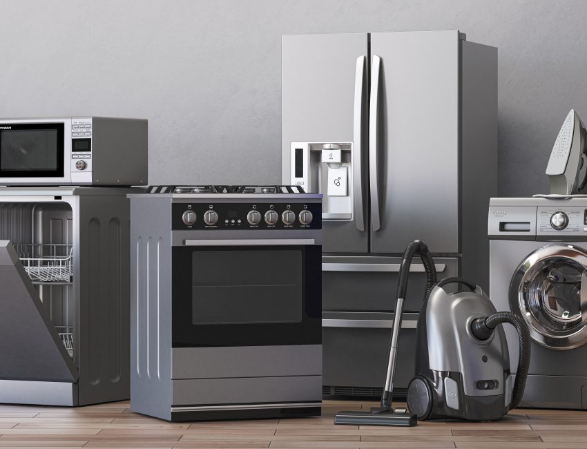 Home appliances. Household kitchen technics in appartments. .3d illustration
