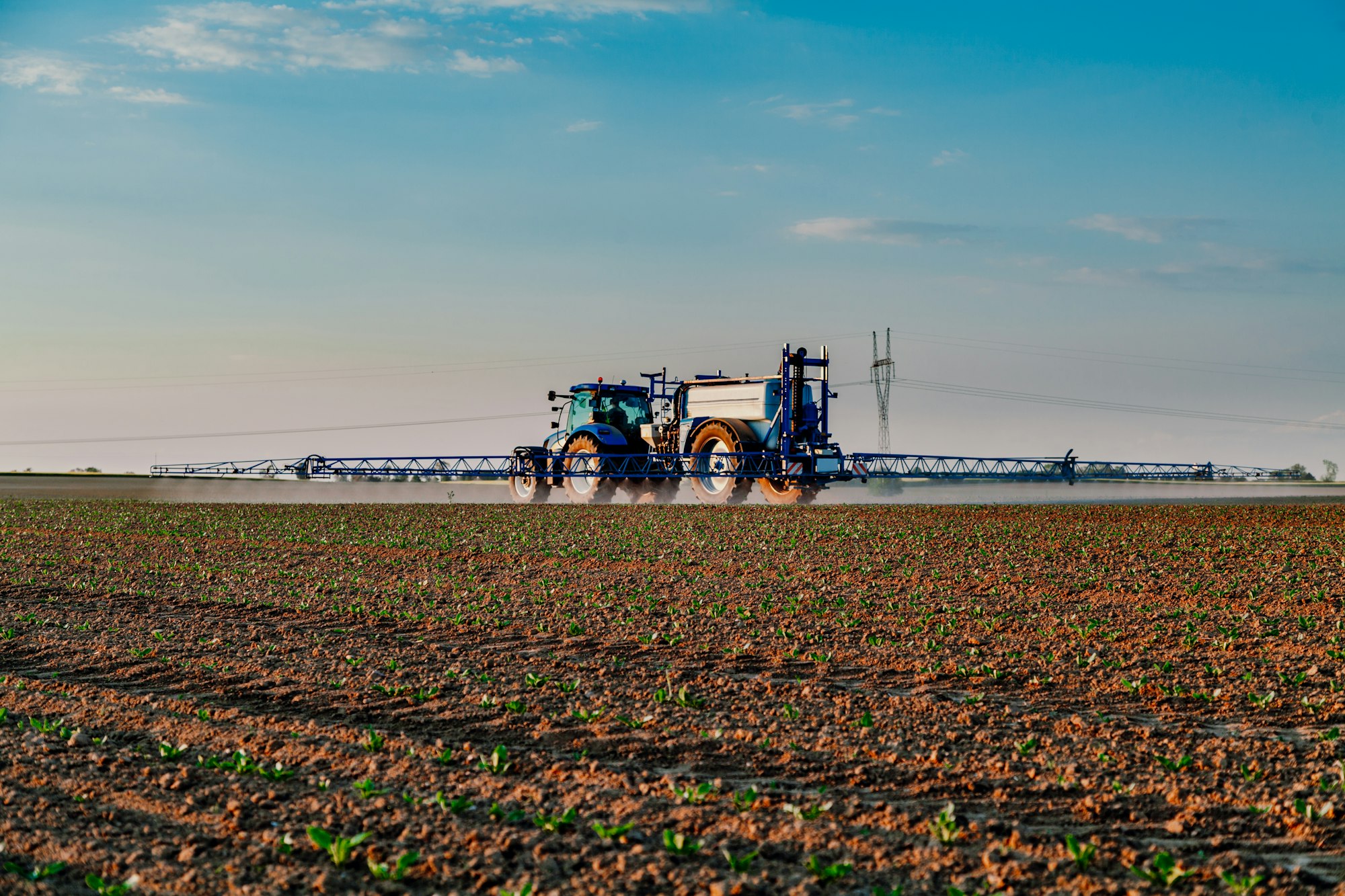 tractor working in field agriculture